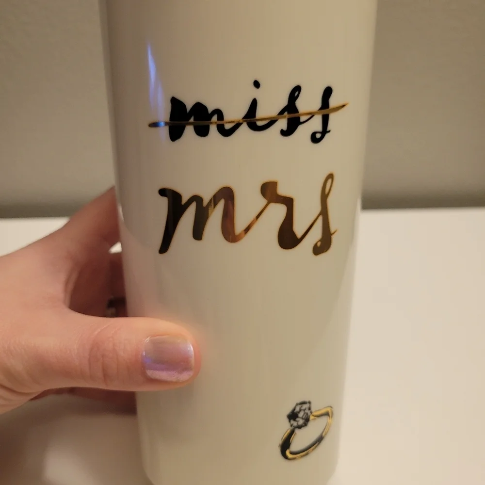 Kate Spade Miss To Mrs Bride Tumbler & Ring Dish Set